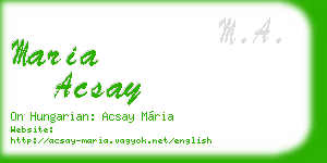 maria acsay business card