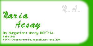 maria acsay business card